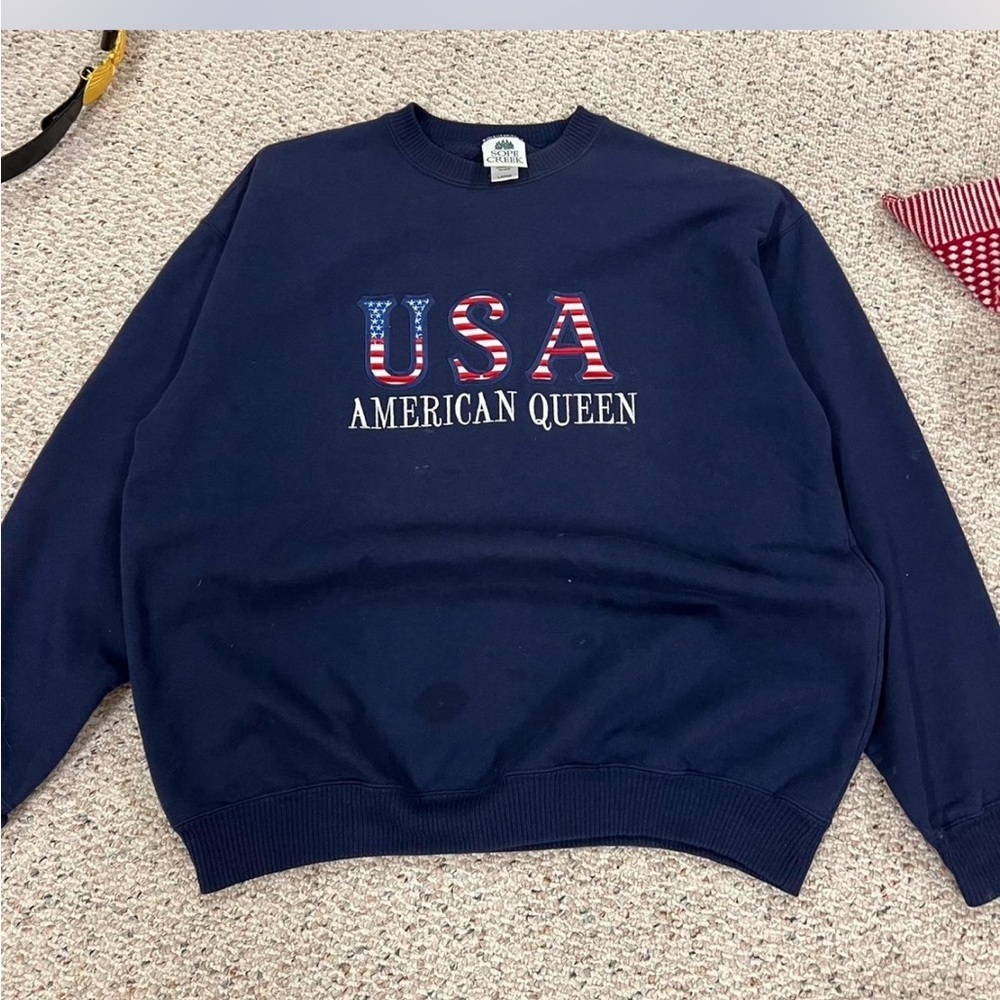 Navy USA American Queen Sweatshirt large